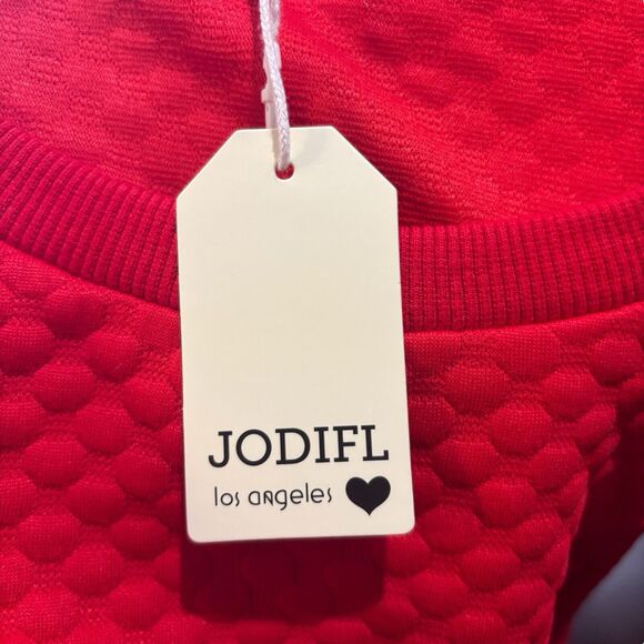 NWT Textured/Quilted Bubble Bow Sweatshirt Mini Dress Size Medium Long Sleeves - Picture 8 of 10